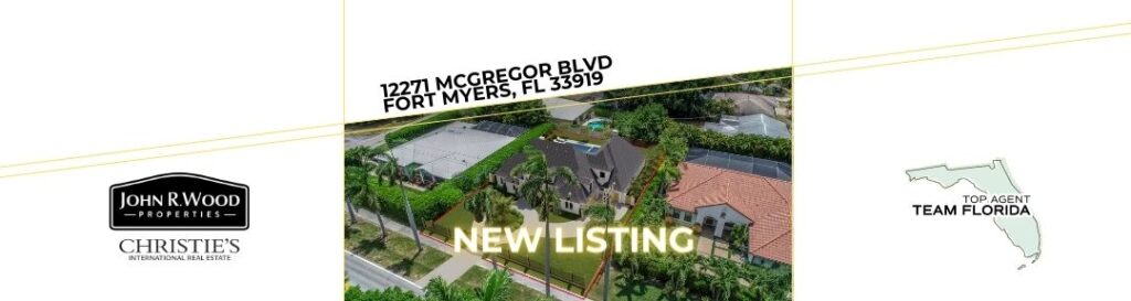 Photo of a new property listing lcoated at 12271 McGregor Boulevard, Fort Myers showcasing the property and its nearby vicinities.