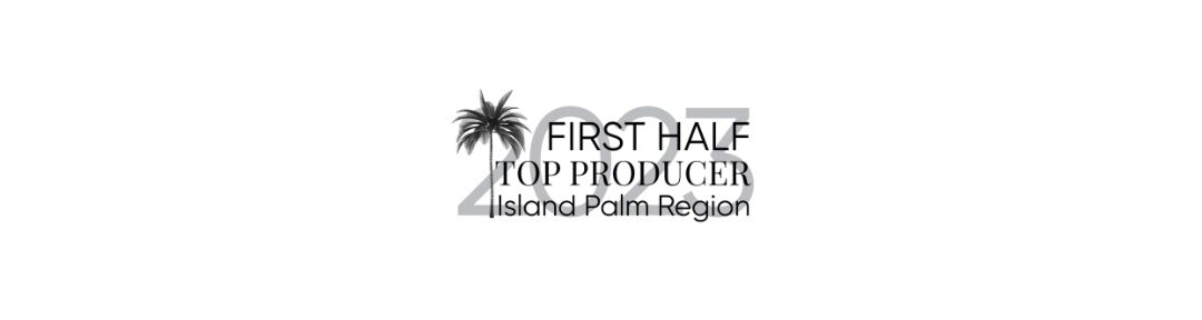 Wordpress featured photo with text about being the top 3rd producer in island palm region for the first half of 2023.