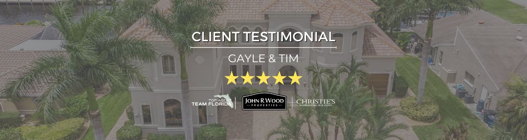 Photo of client testimonial from Gayle and Tim after selling their home in Fort Myers, Florida.