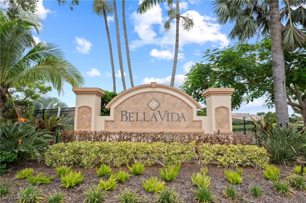 Photo of the Bella Vida community featuring its offered amenities for homeowners and guests